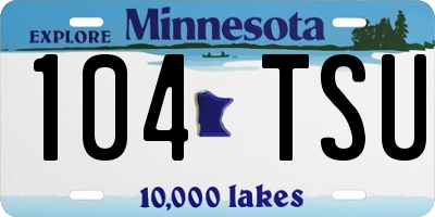 MN license plate 104TSU