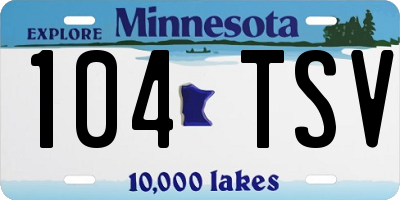 MN license plate 104TSV