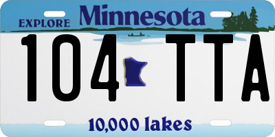 MN license plate 104TTA