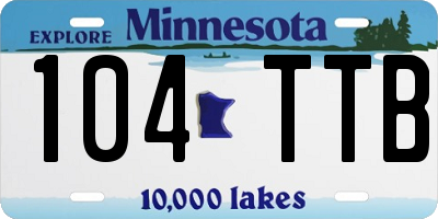MN license plate 104TTB