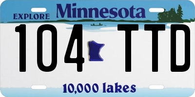 MN license plate 104TTD
