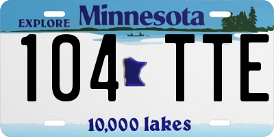 MN license plate 104TTE