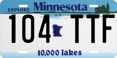 MN license plate 104TTF