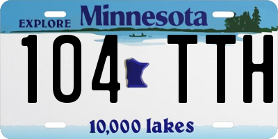 MN license plate 104TTH