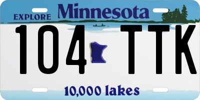 MN license plate 104TTK