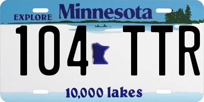 MN license plate 104TTR