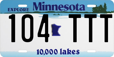 MN license plate 104TTT