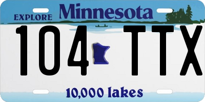 MN license plate 104TTX