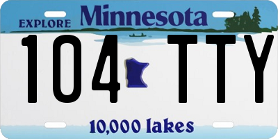 MN license plate 104TTY