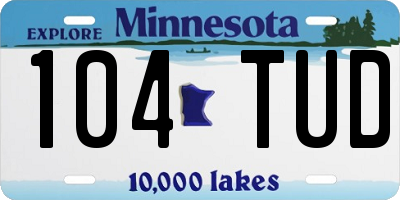 MN license plate 104TUD