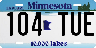 MN license plate 104TUE