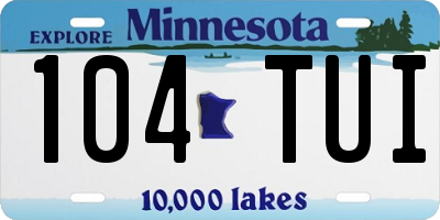 MN license plate 104TUI
