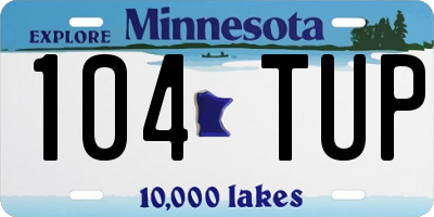 MN license plate 104TUP