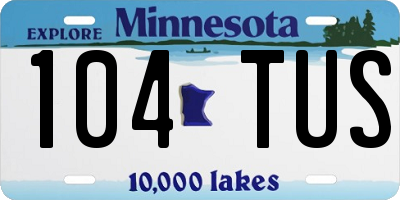 MN license plate 104TUS