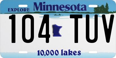MN license plate 104TUV