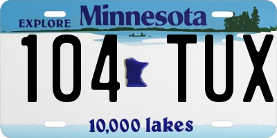 MN license plate 104TUX