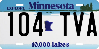 MN license plate 104TVA