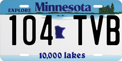 MN license plate 104TVB