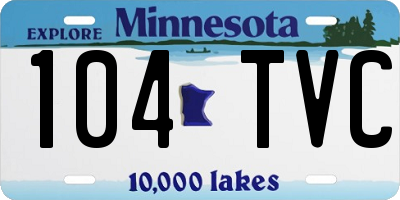 MN license plate 104TVC