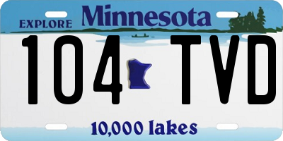 MN license plate 104TVD