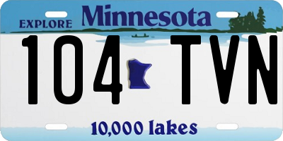 MN license plate 104TVN