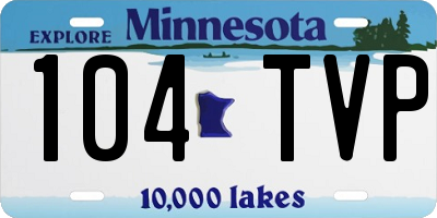 MN license plate 104TVP