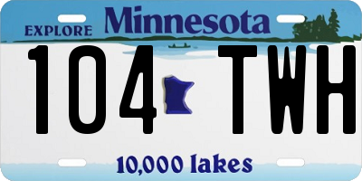 MN license plate 104TWH