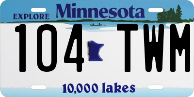 MN license plate 104TWM