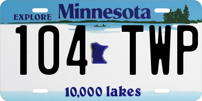 MN license plate 104TWP