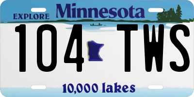 MN license plate 104TWS