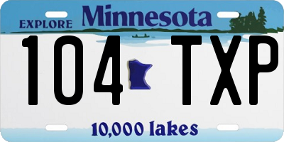 MN license plate 104TXP