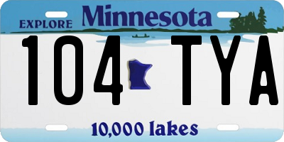MN license plate 104TYA