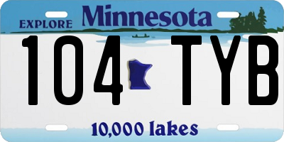 MN license plate 104TYB