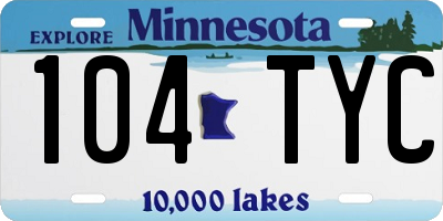 MN license plate 104TYC