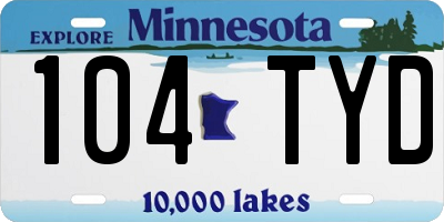 MN license plate 104TYD