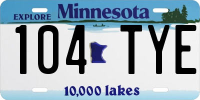 MN license plate 104TYE