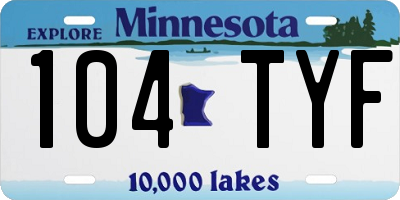 MN license plate 104TYF