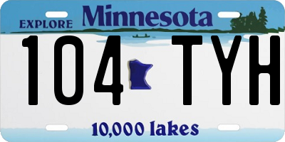 MN license plate 104TYH
