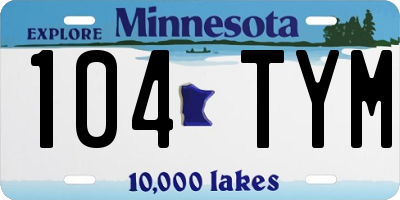 MN license plate 104TYM