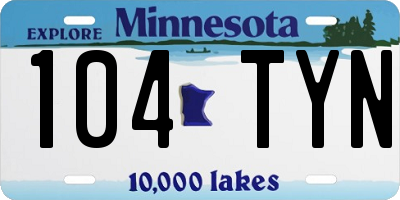 MN license plate 104TYN