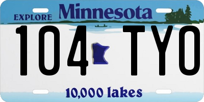 MN license plate 104TYO