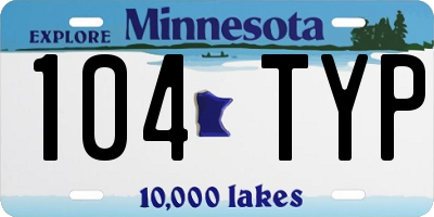 MN license plate 104TYP