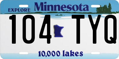 MN license plate 104TYQ