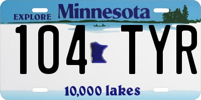 MN license plate 104TYR