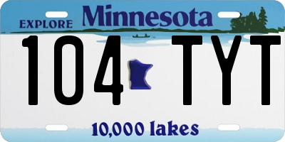 MN license plate 104TYT