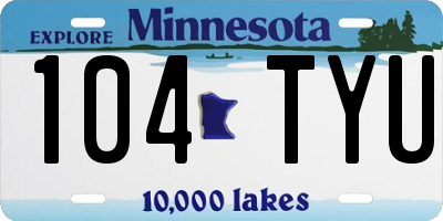 MN license plate 104TYU