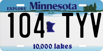 MN license plate 104TYV