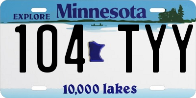 MN license plate 104TYY