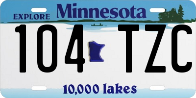 MN license plate 104TZC