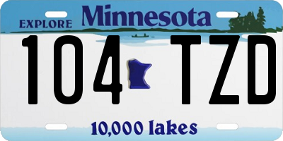 MN license plate 104TZD